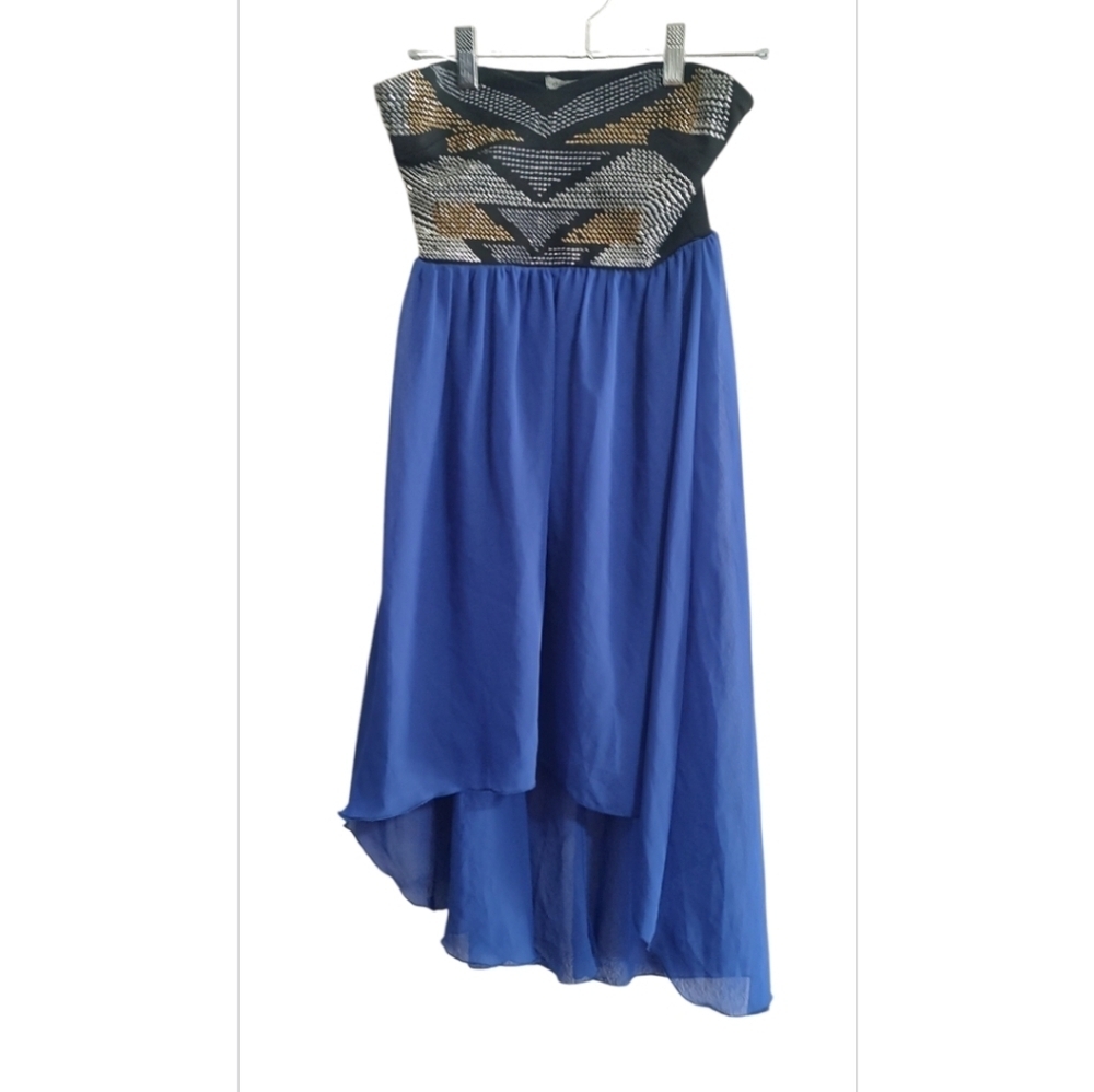 Charlotte Russe Blue Hi-low Bling Dress Size S
